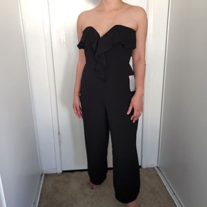 Chelsea28 black trapless chiffon jumpsuit Size 0P New